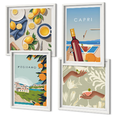 Polyptyque z cadres Vacances italiennes au citron capri
