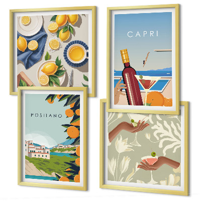 Polyptyque z cadres Vacances italiennes au citron capri
