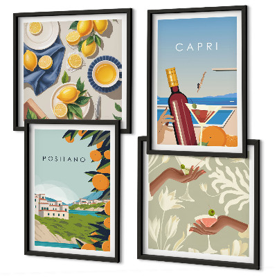Polyptyque z cadres Vacances italiennes au citron capri
