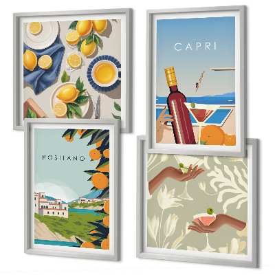 Polyptyque z cadres Vacances italiennes au citron capri