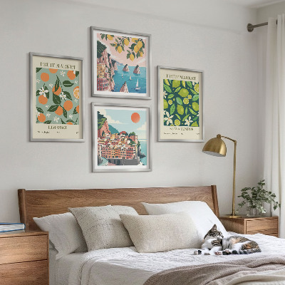 Polyptyque z cadres Affiches vintage à motifs de fruits