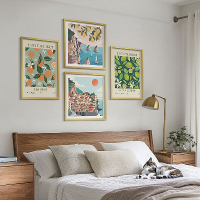 Polyptyque z cadres Affiches vintage à motifs de fruits
