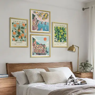 Affiches vintage à motifs de fruits polyptyque de 2 cadres