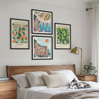 Polyptyque z cadres Affiches vintage à motifs de fruits
