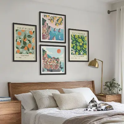 Affiches vintage à motifs de fruits polyptyque de 2 cadres