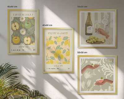 Ensemble de 4 tableaux Vin italien aux arômes fruités