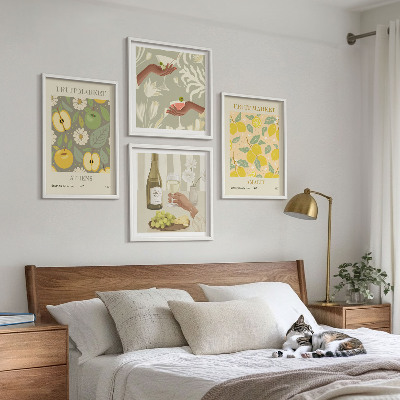 Ensemble de 4 tableaux Vin italien aux arômes fruités