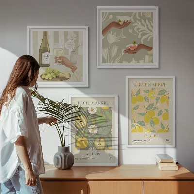 Ensemble de 4 tableaux Vin italien aux arômes fruités