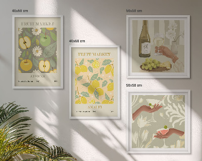 Ensemble de 4 tableaux Vin italien aux arômes fruités