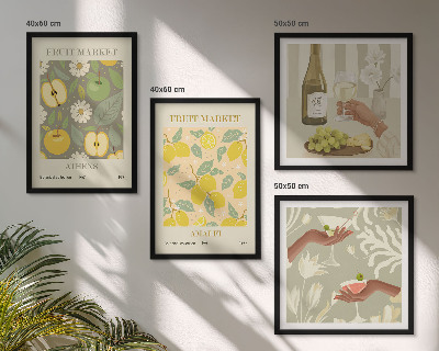 Ensemble de 4 tableaux Vin italien aux arômes fruités