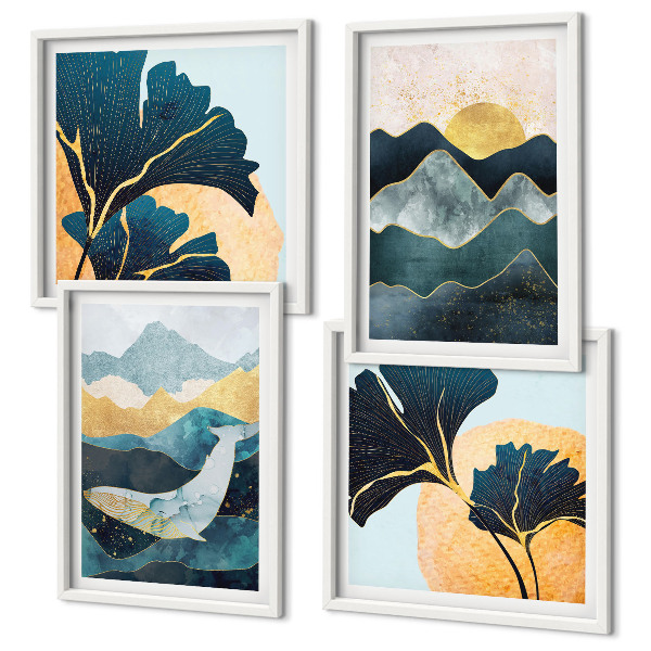 Mur de tableaux Montagnes esthétiques abstraites