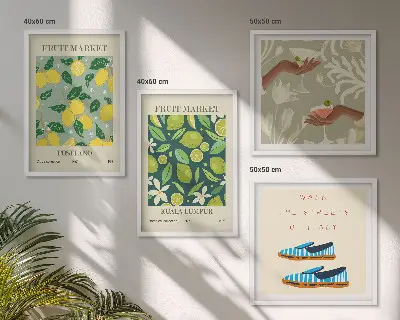 Affiches italiennes à motifs de fruits ensemble de 4 tableaux