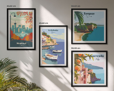 Mur de tableaux Vues rétro de villes du monde entier