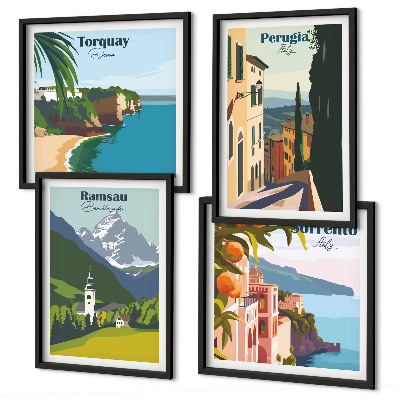 Mur de tableaux Paysages de montagne et villes