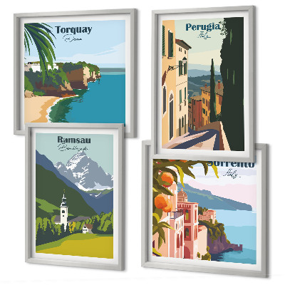 Mur de tableaux Paysages de montagne et villes