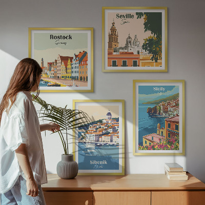 Polyptyque z cadres Paysages des villes européennes