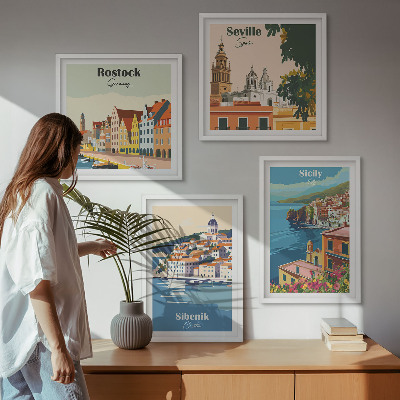 Polyptyque z cadres Paysages des villes européennes