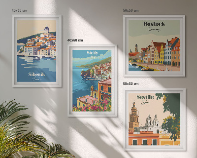 Polyptyque z cadres Paysages des villes européennes