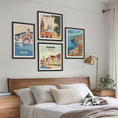 Polyptyque z cadres Paysages des villes européennes
