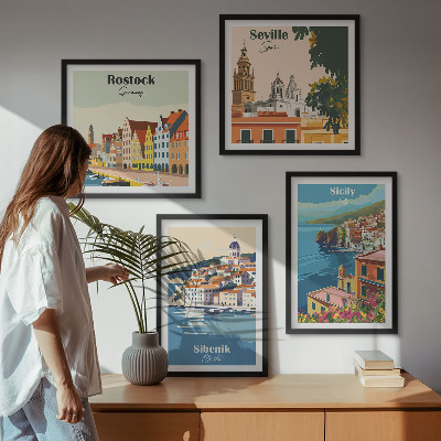 Polyptyque z cadres Paysages des villes européennes