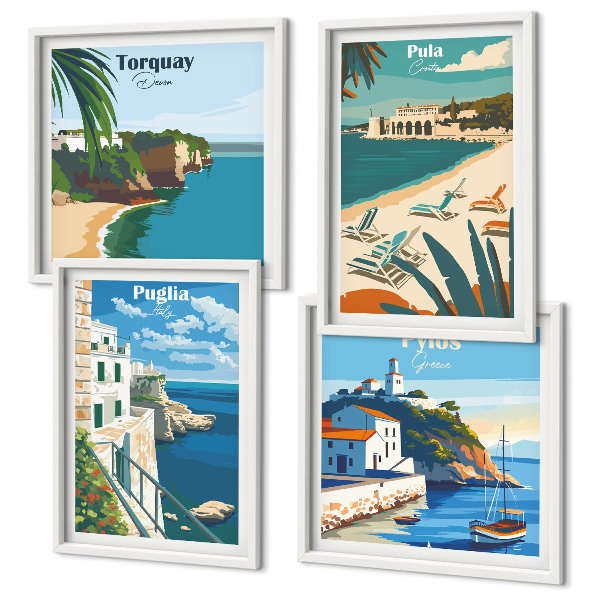Mur de tableaux Paysages balnéaires touristiques