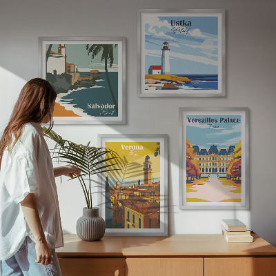 Polyptyque z cadres Vues de lieux célèbres en bord de mer