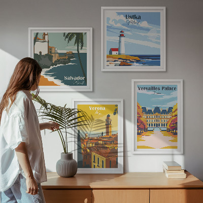 Polyptyque z cadres Vues de lieux célèbres en bord de mer