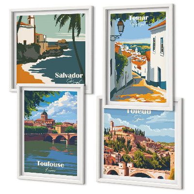 Mur de tableaux Graphismes de ville rétro