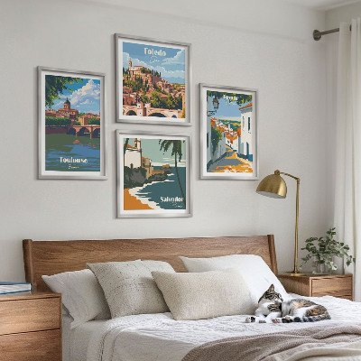 Mur de tableaux Graphismes de ville rétro