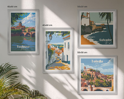 Mur de tableaux Graphismes de ville rétro