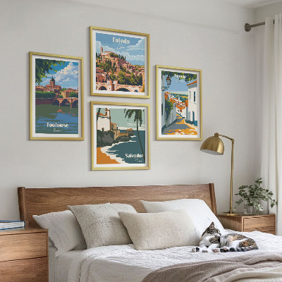 Mur de tableaux Graphismes de ville rétro
