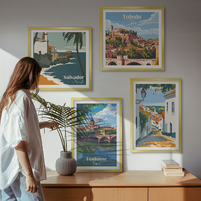 Mur de tableaux Graphismes de ville rétro