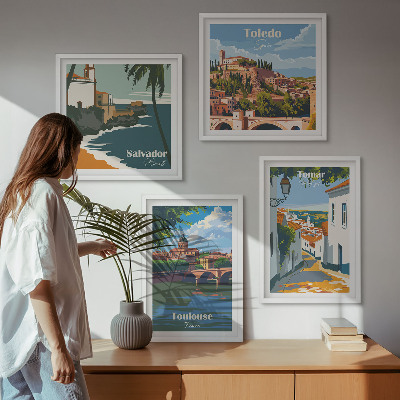 Mur de tableaux Graphismes de ville rétro