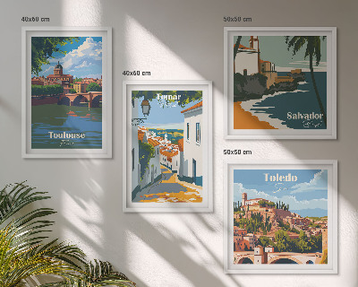 Mur de tableaux Graphismes de ville rétro