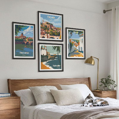 Mur de tableaux Graphismes de ville rétro