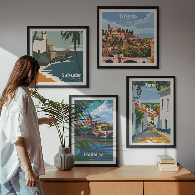 Mur de tableaux Graphismes de ville rétro