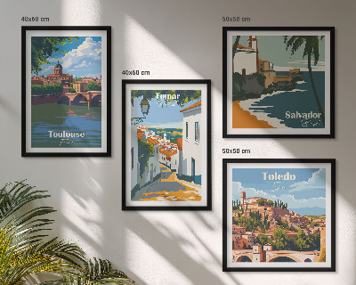 Mur de tableaux Graphismes de ville rétro