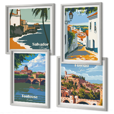 Mur de tableaux Graphismes de ville rétro