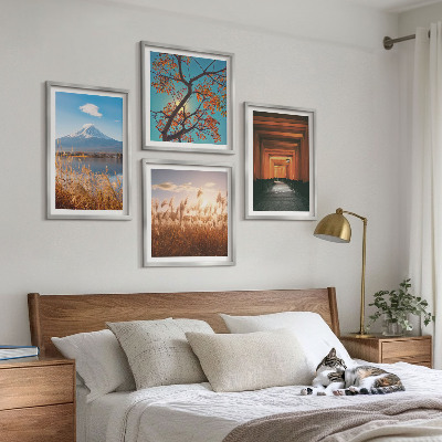 Ensemble de 4 tableaux Paysages naturels japonais