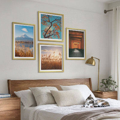 Ensemble de 4 tableaux Paysages naturels japonais