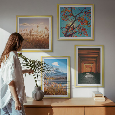Ensemble de 4 tableaux Paysages naturels japonais