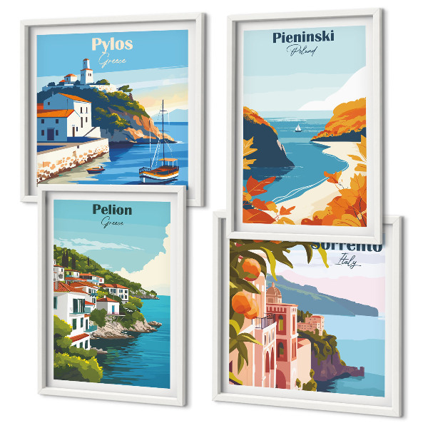 Polyptyque z cadres Paysages rétro dans un style pittoresque