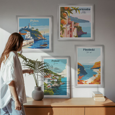 Polyptyque z cadres Paysages rétro dans un style pittoresque