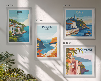 Polyptyque z cadres Paysages rétro dans un style pittoresque