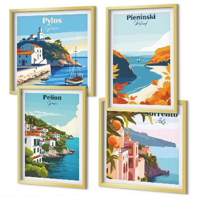 Polyptyque z cadres Paysages rétro dans un style pittoresque
