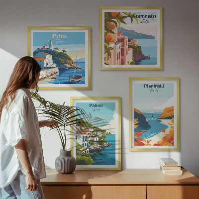 Polyptyque z cadres Paysages rétro dans un style pittoresque