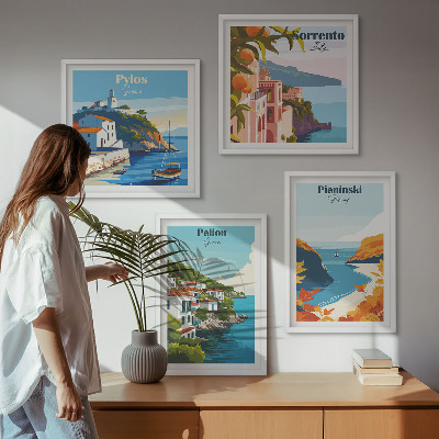 Polyptyque z cadres Paysages rétro dans un style pittoresque