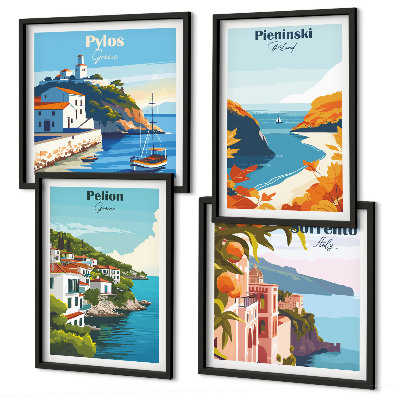 Polyptyque z cadres Paysages rétro dans un style pittoresque