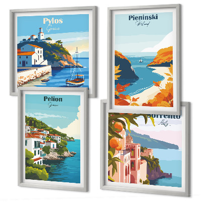 Polyptyque z cadres Paysages rétro dans un style pittoresque