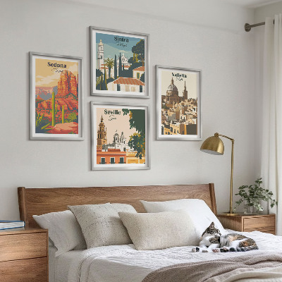 Mur de tableaux Paysages urbains rétro de sedona et sintra